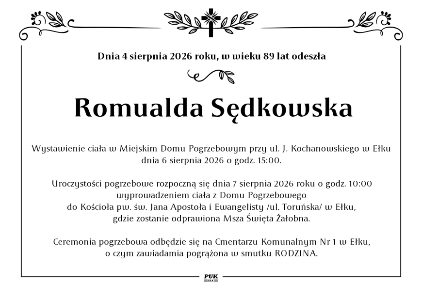 Romualda Sędkowska - nekrolog